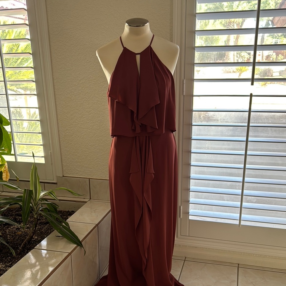 BCBGMaxAzria Strapless Dress in Deep Red